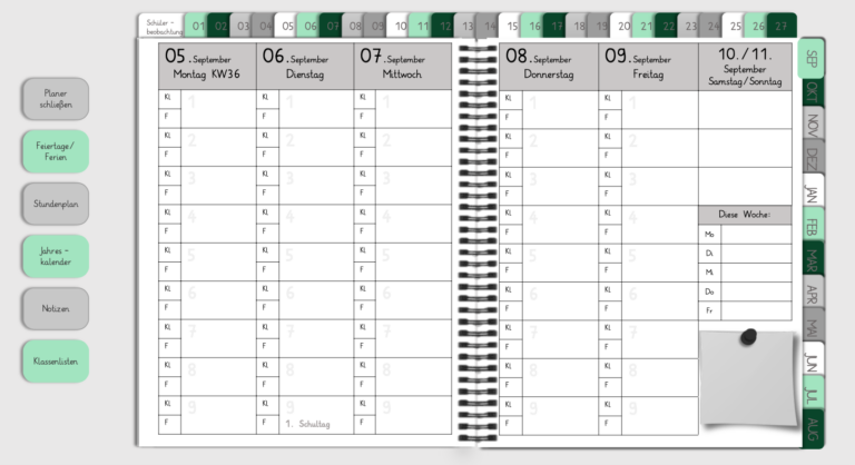 Digitale Jahresplanung Für Lehrkräfte